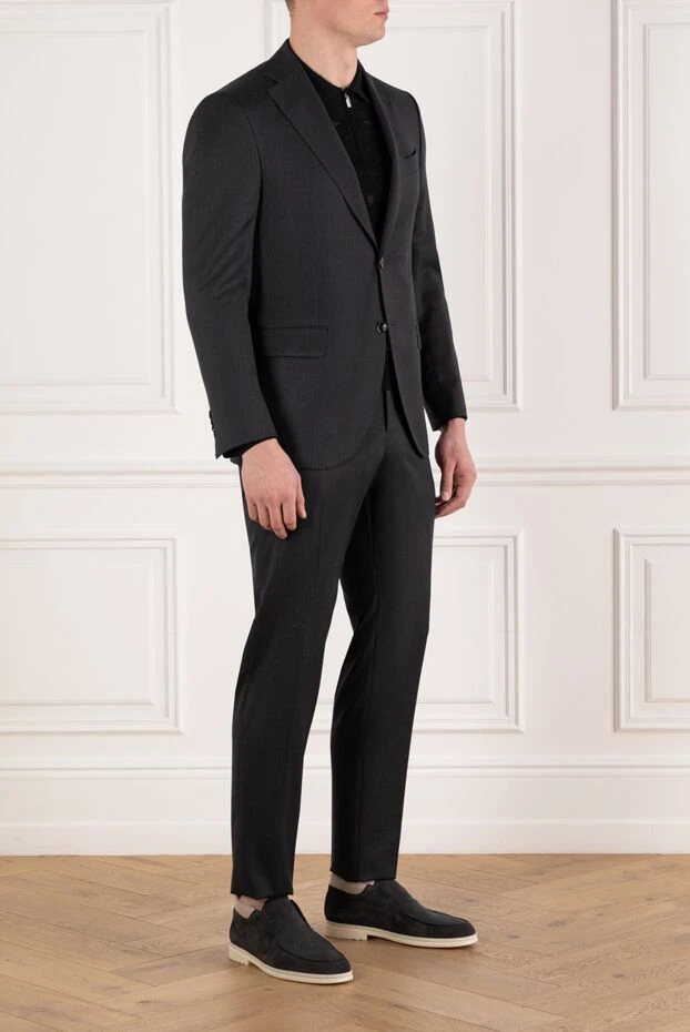 Sartoria Latorre мужской костюм классический серый из шерсти 185623 - фото 3