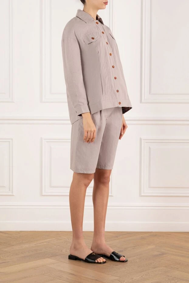 Re Vera котоновый костюм с шортами женский бежевый 185629 - фото 3