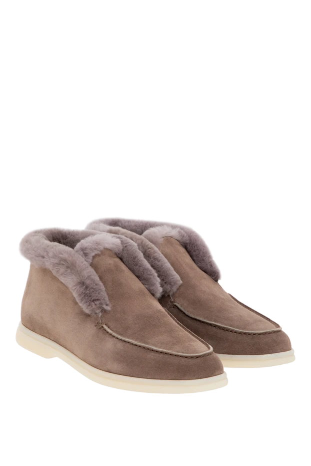 Fleur de Paris күдері қоңыр әйелдер түкті лоферлері 185642 - фото 3