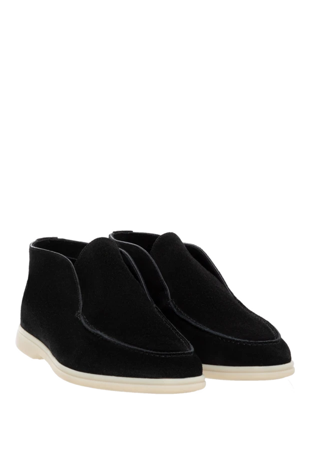 Cesare di Napoli зимние лоферы замшевые мужские черные 185644 - фото 3