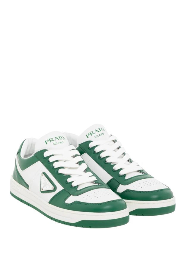 Prada кожаные кроссовки downtown белые женские 185653 - фото 3
