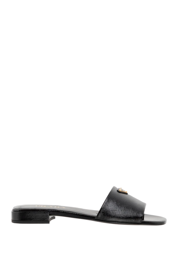 Бедерлі былғарыдан жасалған әйелдерге арналған қара сандалдар - фото 1