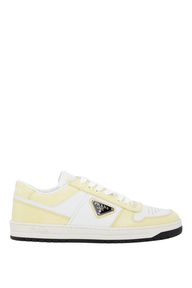 Women's yellow Downtown leather sneakers - photo 1