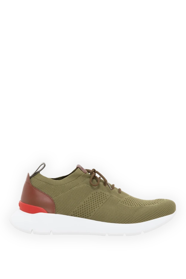 Кроссовки мужские зеленые из хлопка - фото 1