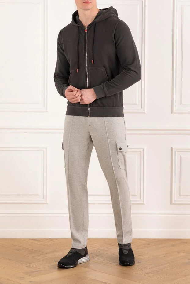 Isaia брюки-карго с завязками из шерсти и кашемира бежевые 185666 - фото 2