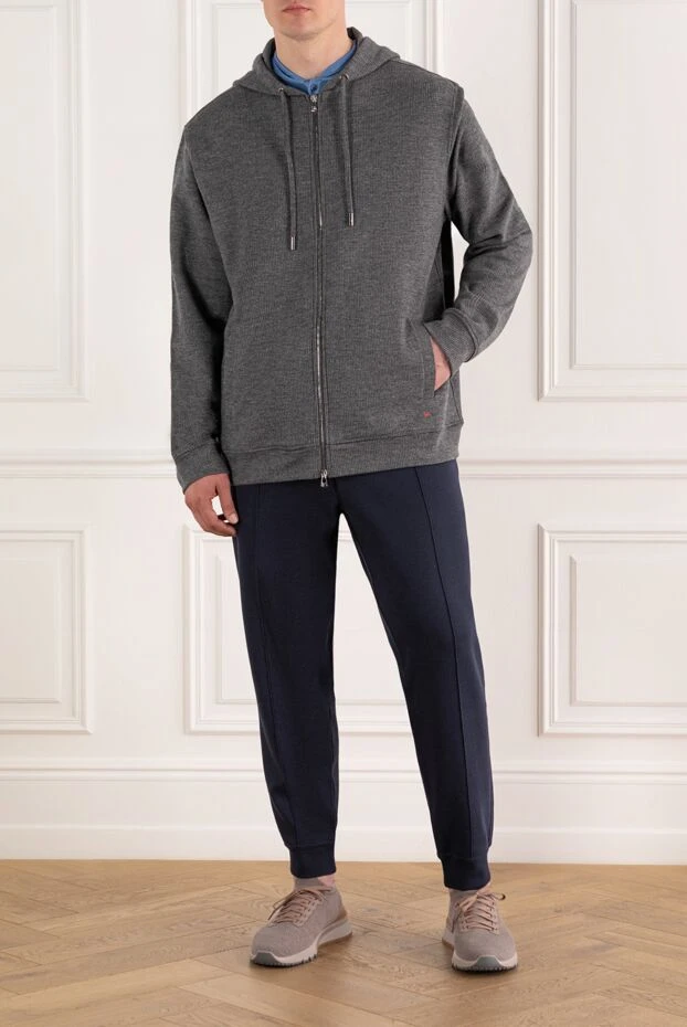 Isaia шерстяная толстовка на молнии в клетку с капюшоном 185676 - фото 2