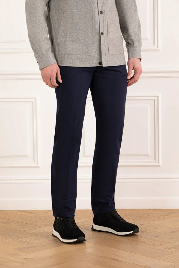 Kiton логотипі бар көк ерлер джинсы 185684 - фото 3