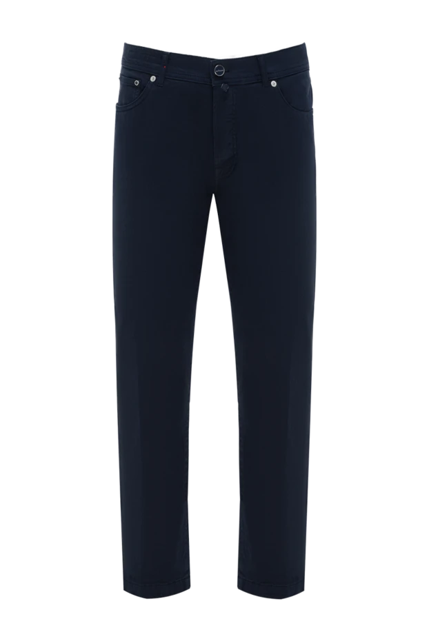 Джинсы классические мужские из хлопка с логотипом - фото 1