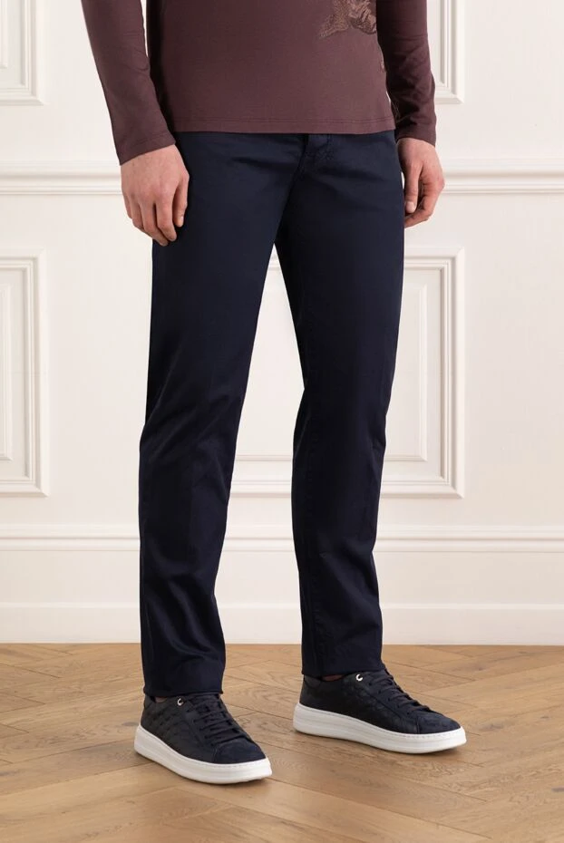 Kiton логотипі бар мақта матадан жасалған классикалық ерлер джинсы 185685 - фото 3