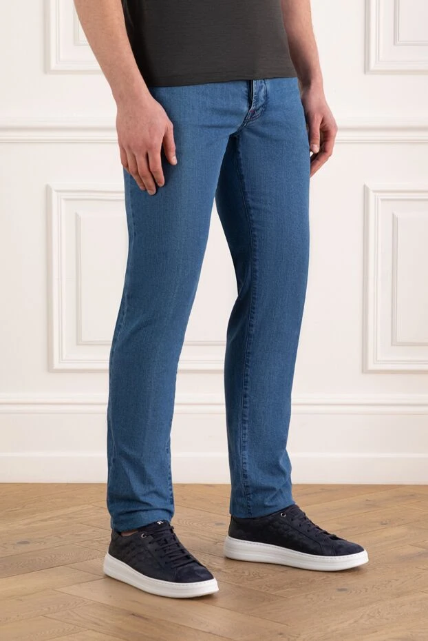 Kiton классические джинсы прямого кроя с красными деталями отделки
 185695 - фото 3