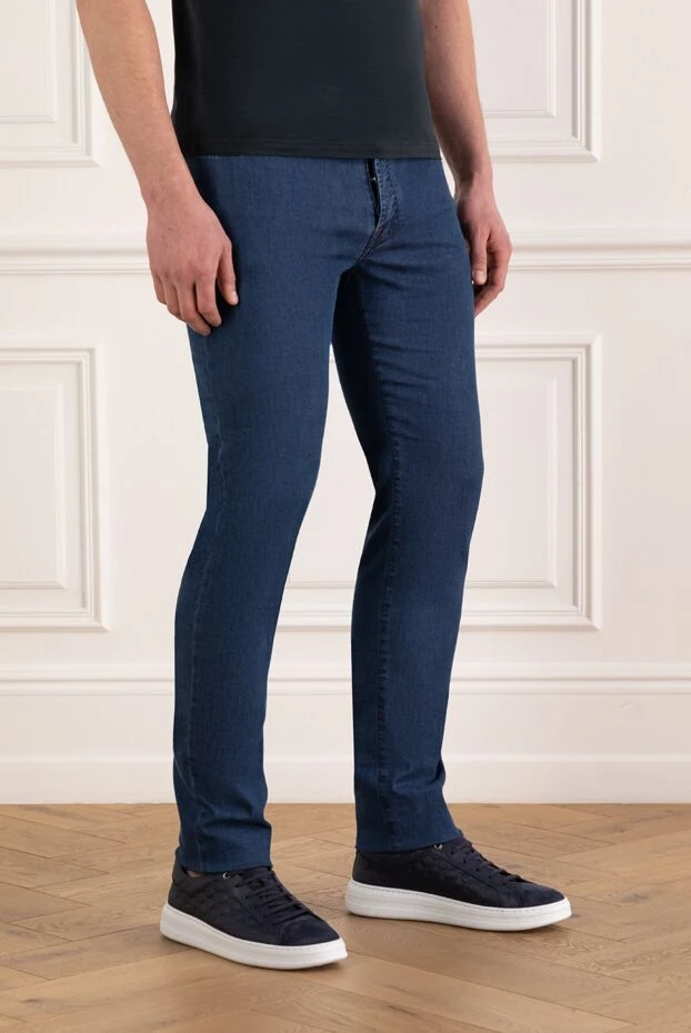 Kiton көк және қызыл екпіндері бар ерлерге арналған мақта джинсы джинсы
 185696 - фото 3