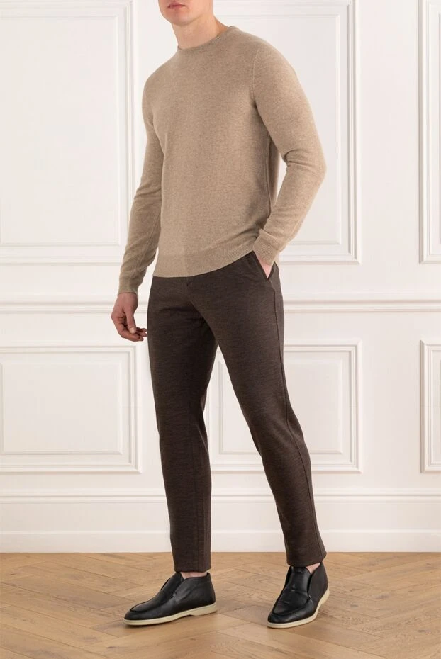 Kiton брюки мужские коричневые из шерсти 185699 - фото 2