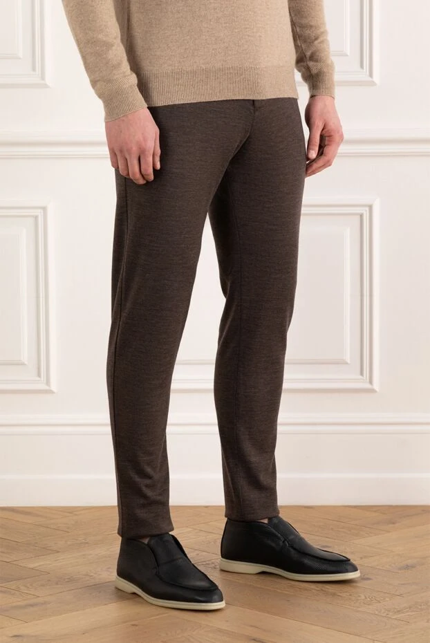 Kiton ерлерге арналған қоңыр жүннен жасалған шалбар 185699 - фото 3