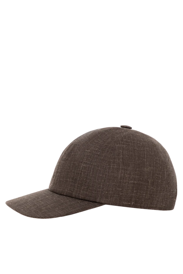 Kiton кашемирден жасалған жібектен жасалған қалқа, ерлерге арналған қоңыр түсті бейсбол қалпақ 185703 - фото 3