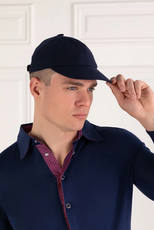 Kiton ерлерге арналған көк түсті жылы кашемир бейсбол қалпағы 185705 - фото 2