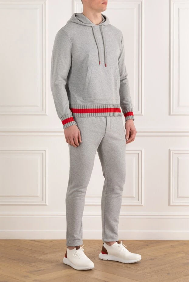 Kiton ерлерге арналған сұр мақтадан жасалған спорттық костюм 185708 - фото 3