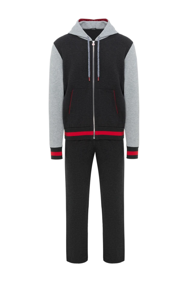 Мақта мен кашемирден тігілген ерлер спорттық костюмі, сұр түсті - фото 1