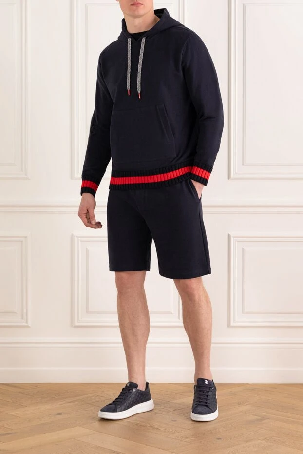 Kiton спортивный мужской костюм синий с шортами 185713 - фото 2