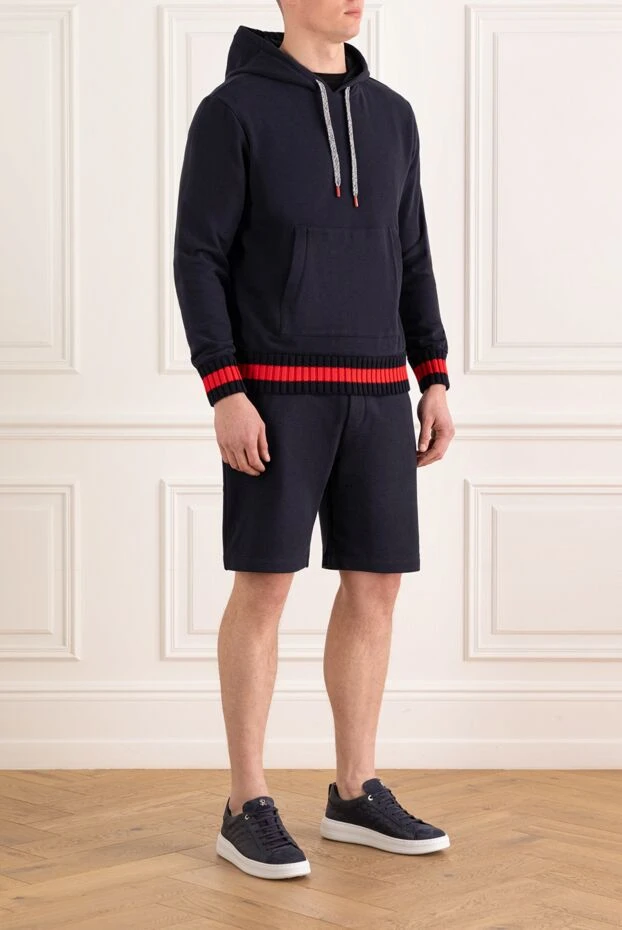 Kiton спортивный мужской костюм синий с шортами 185713 - фото 3