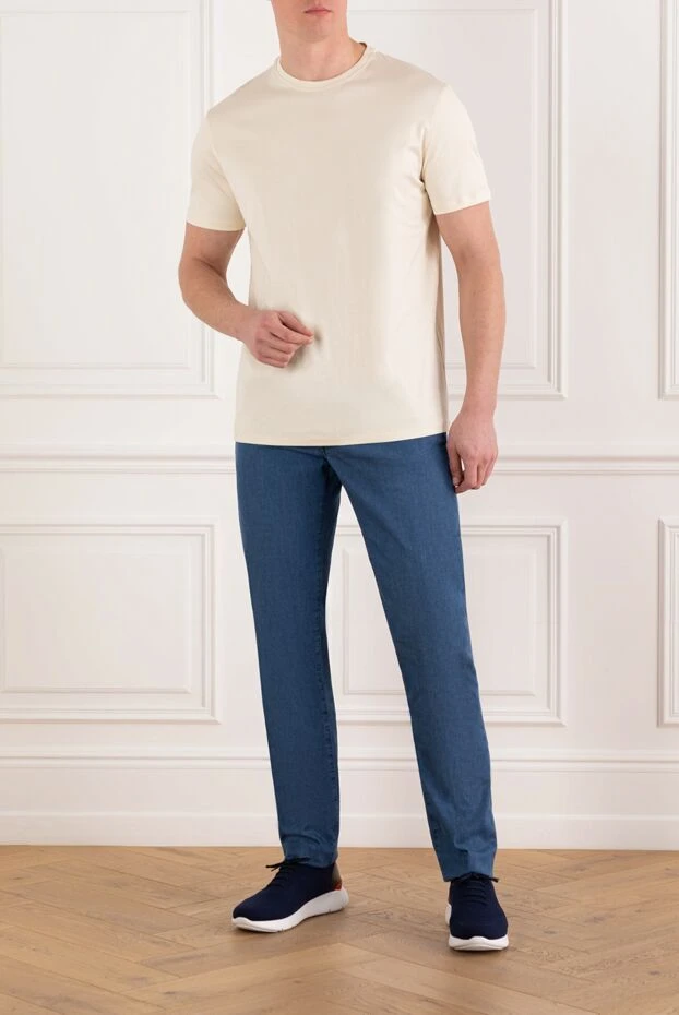 Isaia классическая футболка с круглым вырезом в оттенке айвори 185715 - фото 2