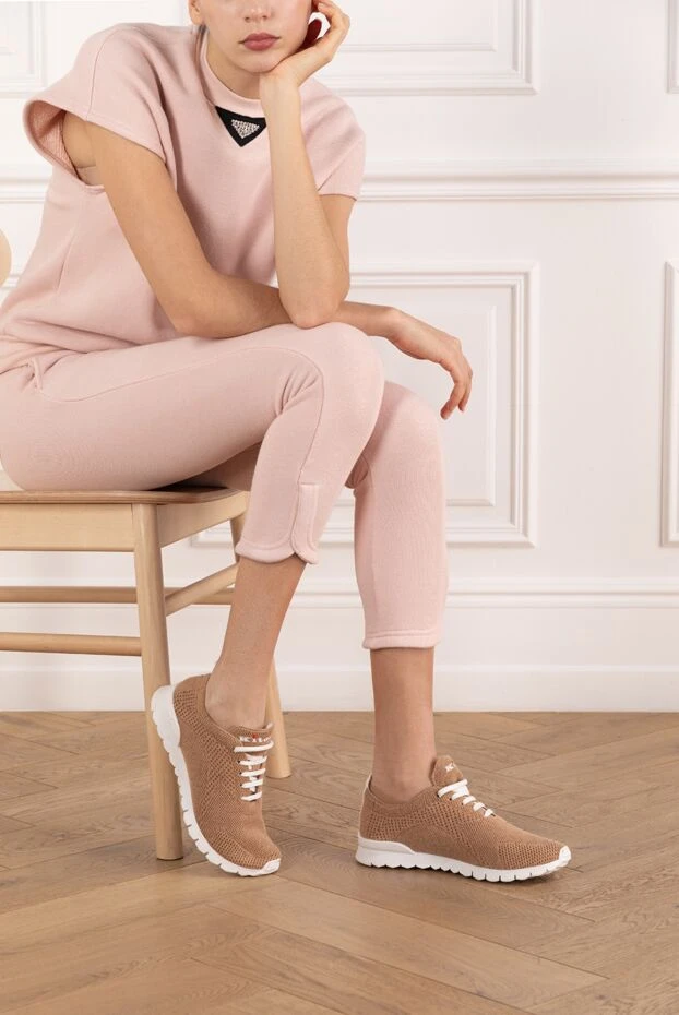 Kiton коричневые кроссовки модели fit из кашемира женские 185723 - фото 2