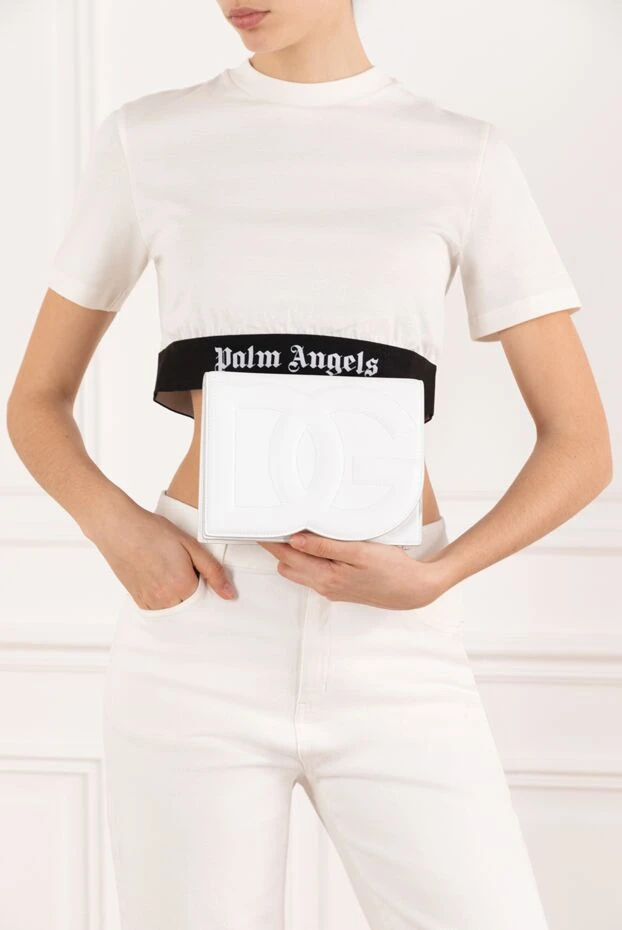 Dolce & Gabbana әйелдерге арналған бұзау терісінен жасалған әйелдердің ақ dg логотипі 185954 - фото 2