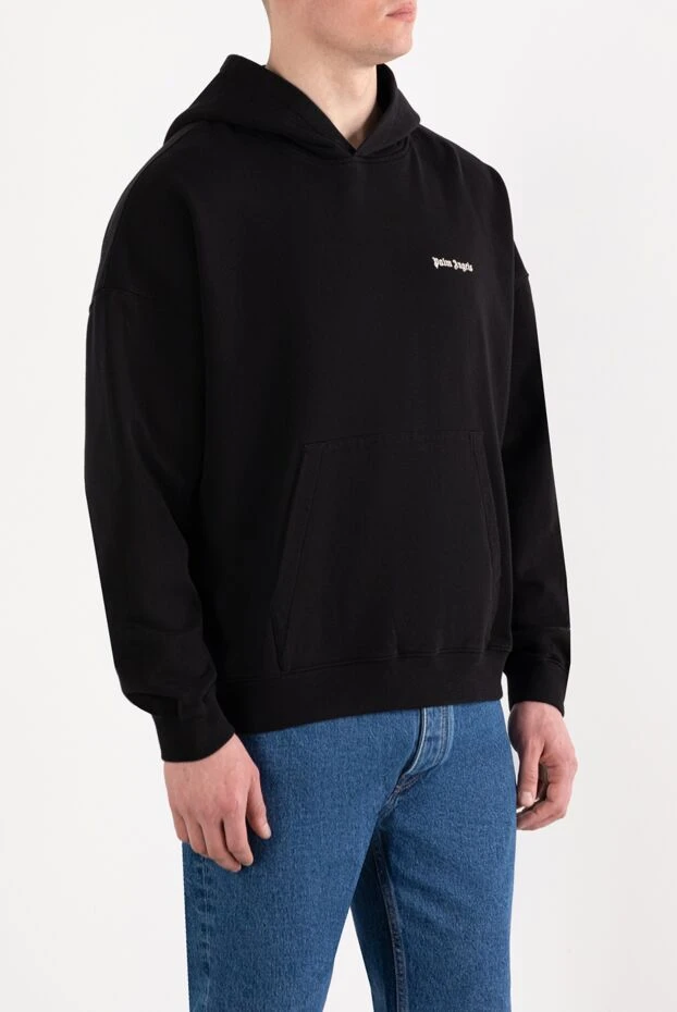 Palm Angels black men's cotton hoodie with logo 185957 - photo 3