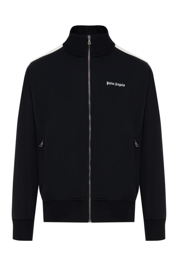 Ерлерге арналған жолақтары бар спорттық күрте, қара - фото 1