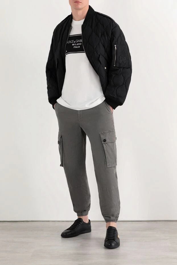 Palm Angels мужской стеганый бомбер с карманом на рукаве черный 185972 - фото 3