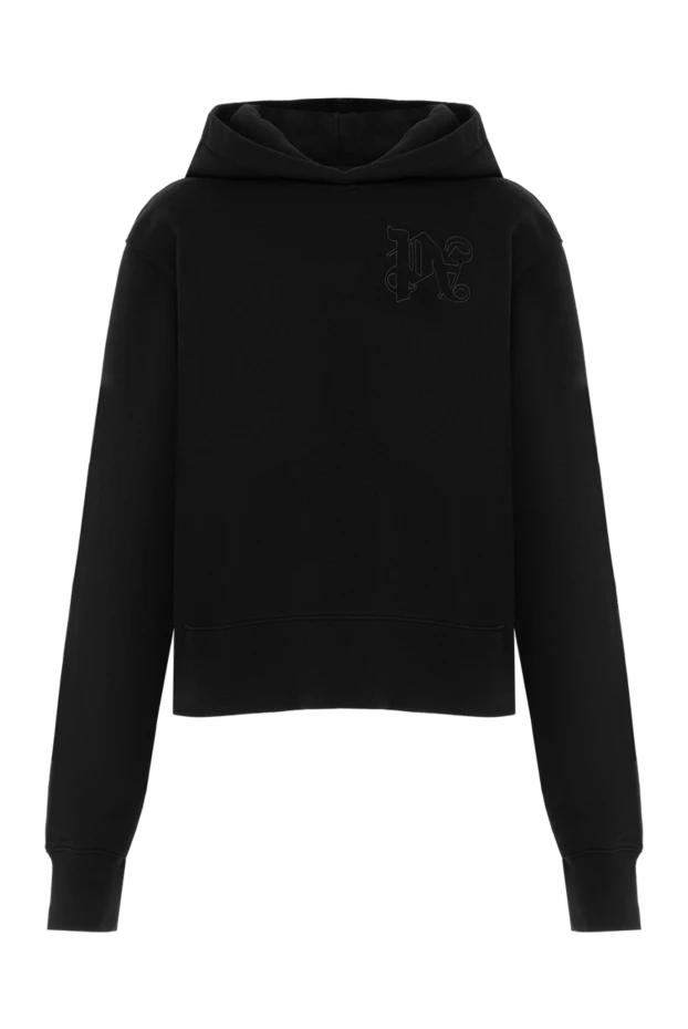 Әйелдерге арналған логотипі бар қара мақта капюшон - фото 1