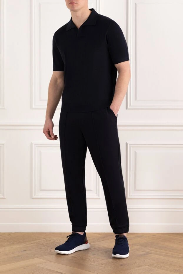 Loro Piana empire style polo shirt without buttons blue 185989 - photo 2