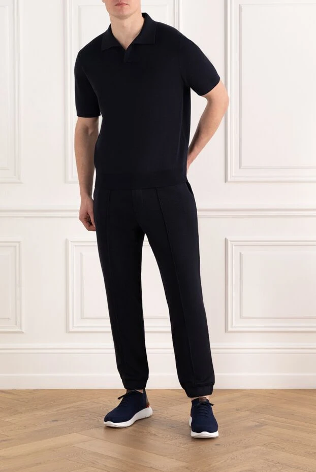 Whitney blue men's trousers with tie - photo 2