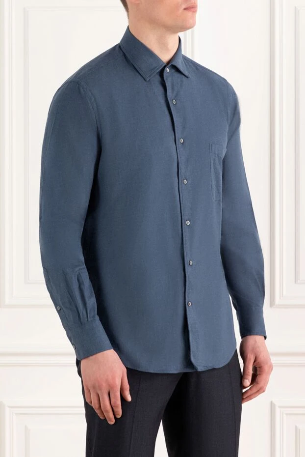 Loro Piana andre cotton sports shirt blue 185992 - photo 3