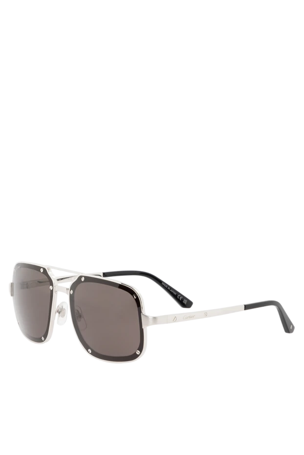 Cartier солнцезащитные очки мужские авиаторы черные 185998 - фото 3
