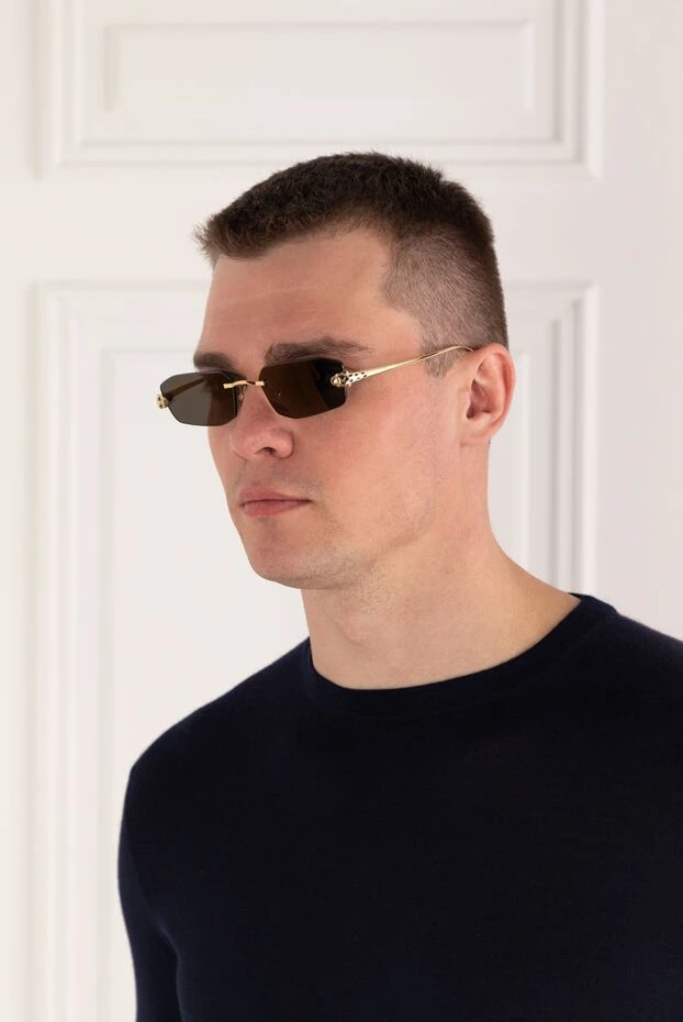 Прямоугольные солнцезащитные очки Panthère золотистого цвета - фото 2