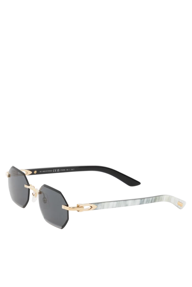 Cartier солнцезащитные мужские очки exception золотые с заушниками из дерева 186005 - фото 3