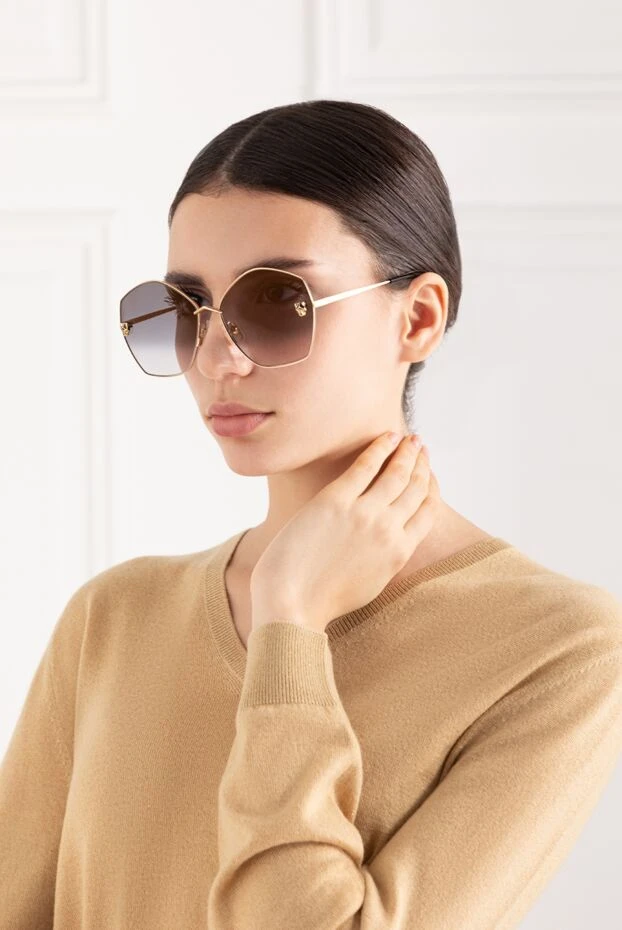 Cartier большие солнцезащитные очки panthère женские 186011 - фото 2