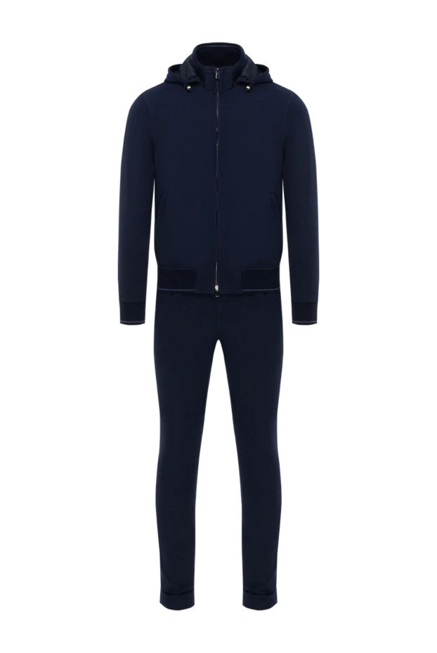 Blue men's walking suit made of six and cotton - photo 1