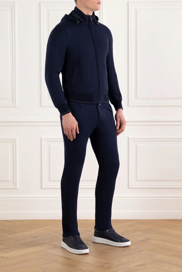 Enrico Mandelli синий прогулочный костюм мужской из шести и хлопка 186016 - фото 3