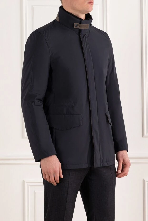 Enrico Mandelli мужская синяя куртка с логотипом 186021 - фото 3