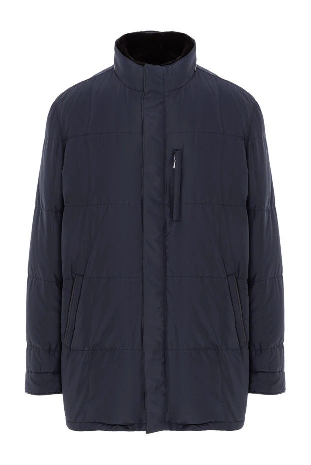 Мужская зимняя куртка из матовой технической ткани с отделкой из зернистой кожи
- фото 1