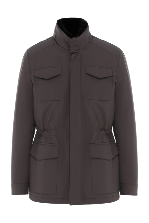 Коричневая куртка в стиле танкер мужская - фото 1