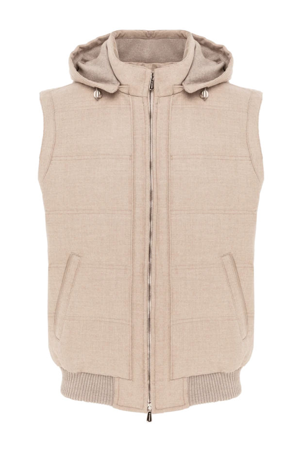 Enrico Mandelli beige men's vest with hood made of wool and cashmere 186055 - photo 1