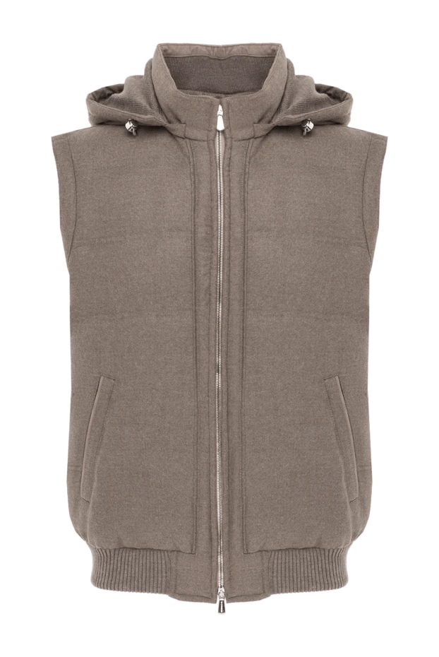 beige men's warm vest made of wool and cashmere - photo 1