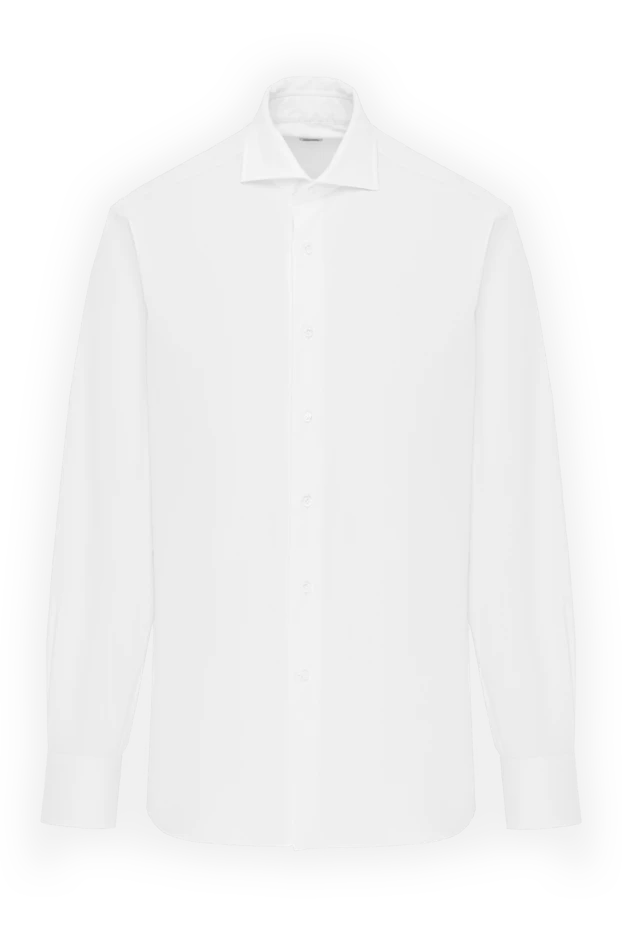 White cotton shirt with French collar - photo 1