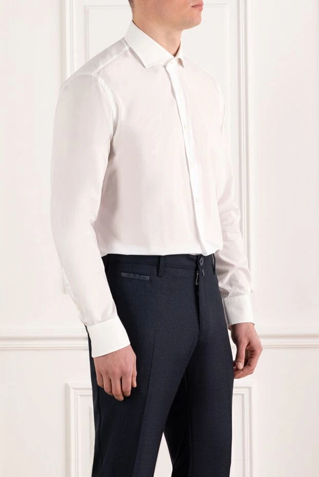 Alessandro Gherardi white cotton shirt with french collar in zephir style 186063 - photo 3