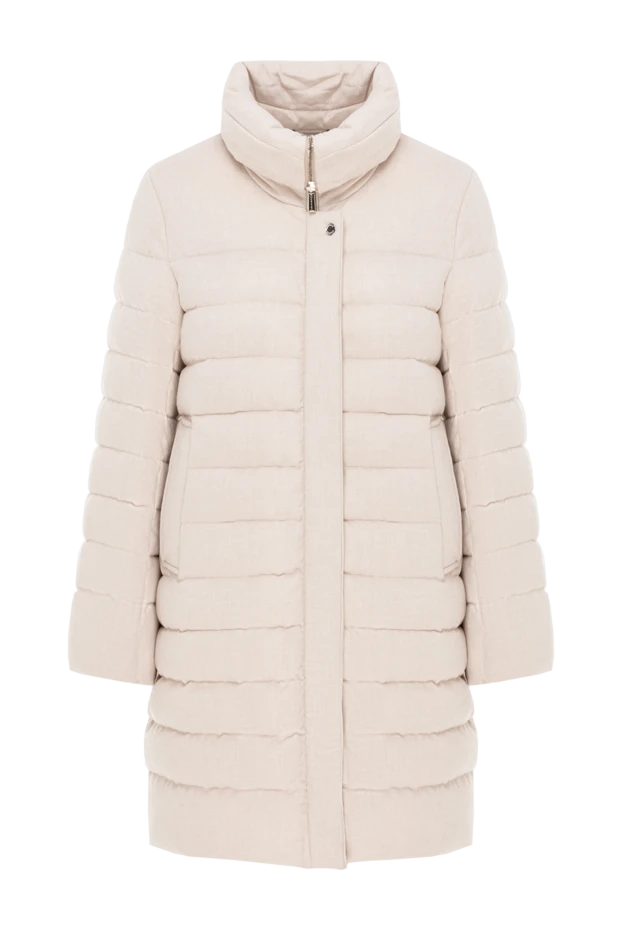 Жоғары жағалы Cintia әйелдер бежевый мамық күрте - фото 1