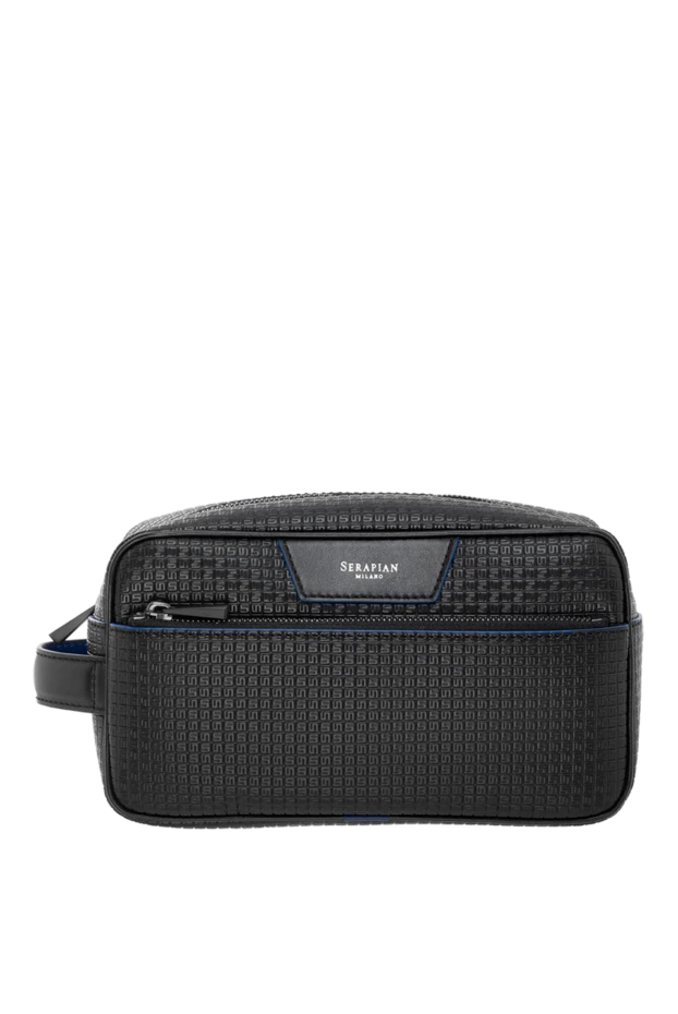 Toiletry bag made of genuine leather with Stepan coating, black - photo 1