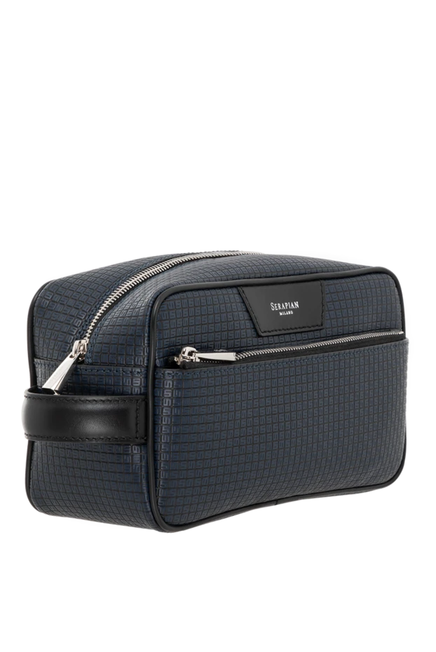 Serapian несессер из натуральной кожи с покрытием stepan синий 186077 - фото 3