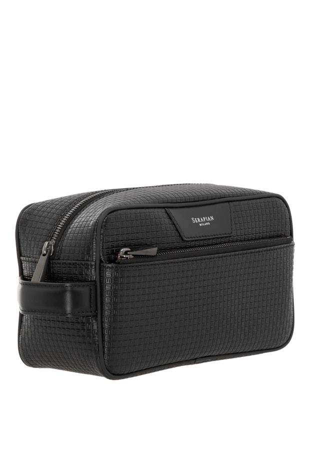 Serapian мужская косметичка черная из натуральной кожи с покрытием stepan 186083 - фото 3